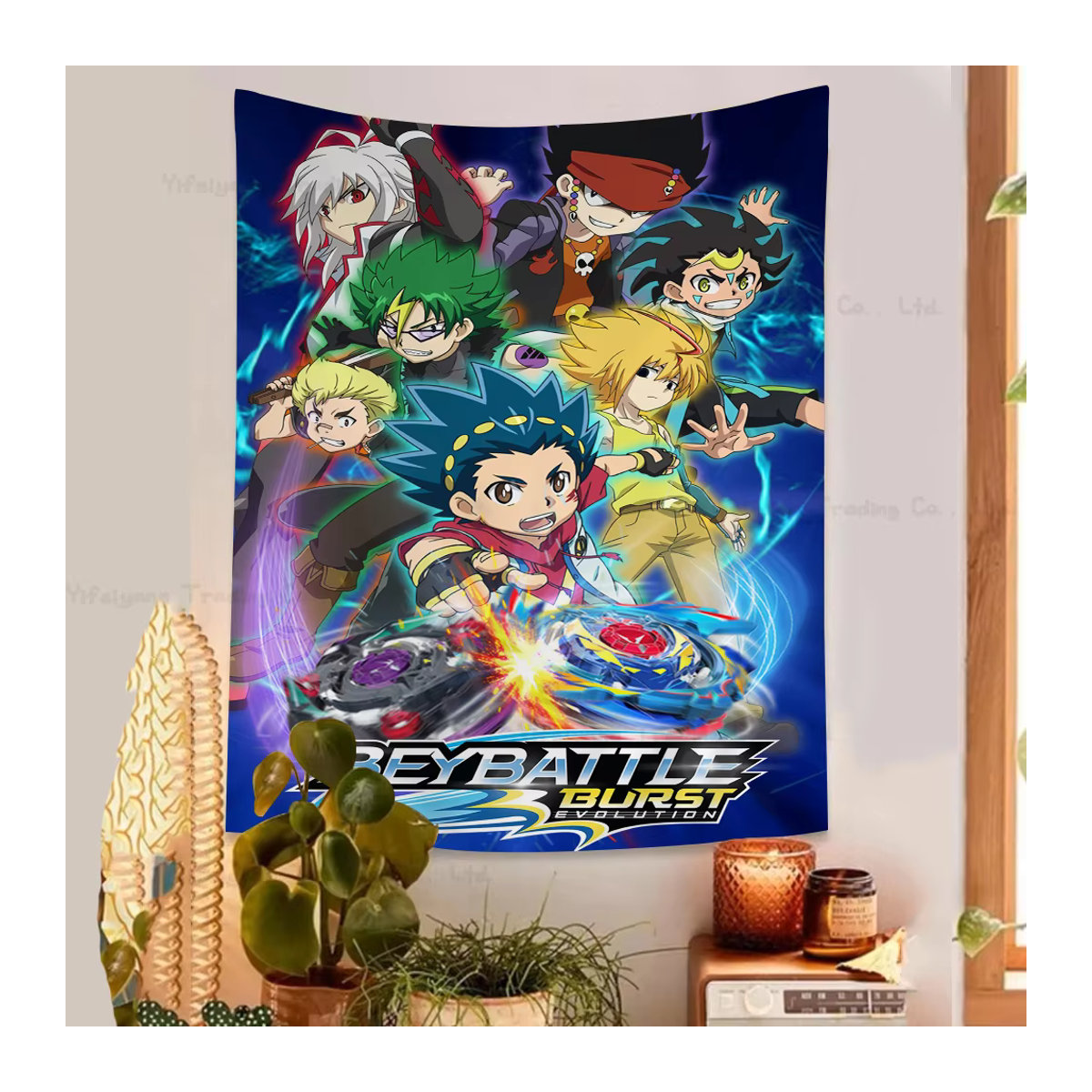Bunter Beyblade Wandteppich im Bohemian Hippie Stil für deine Heimdekoration, mehrfarbig, B/H: 50 x 70 cm - Bild 3