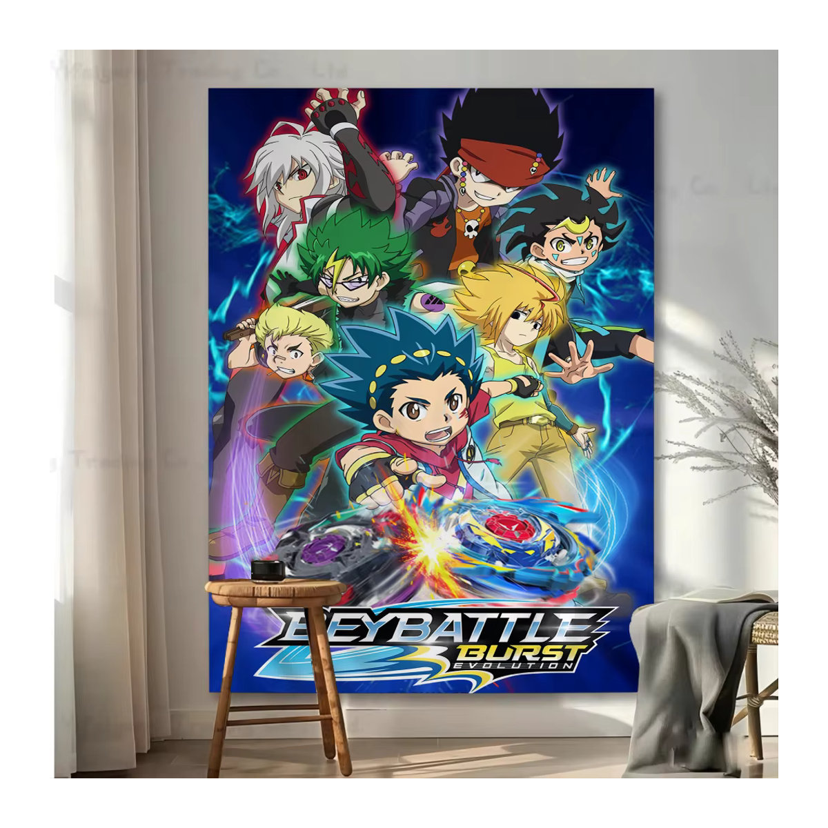 Bunter Beyblade Wandteppich im Bohemian Hippie Stil für deine Heimdekoration, mehrfarbig, B/H: 50 x 70 cm - Bild 4