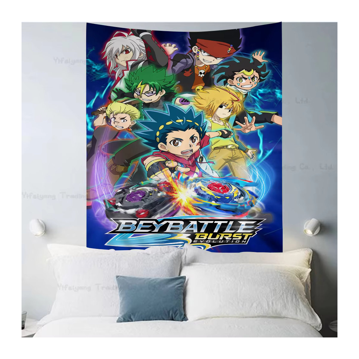 Bunter Beyblade Wandteppich im Bohemian Hippie Stil für deine Heimdekoration, mehrfarbig, B/H: 50 x 70 cm - Bild 5