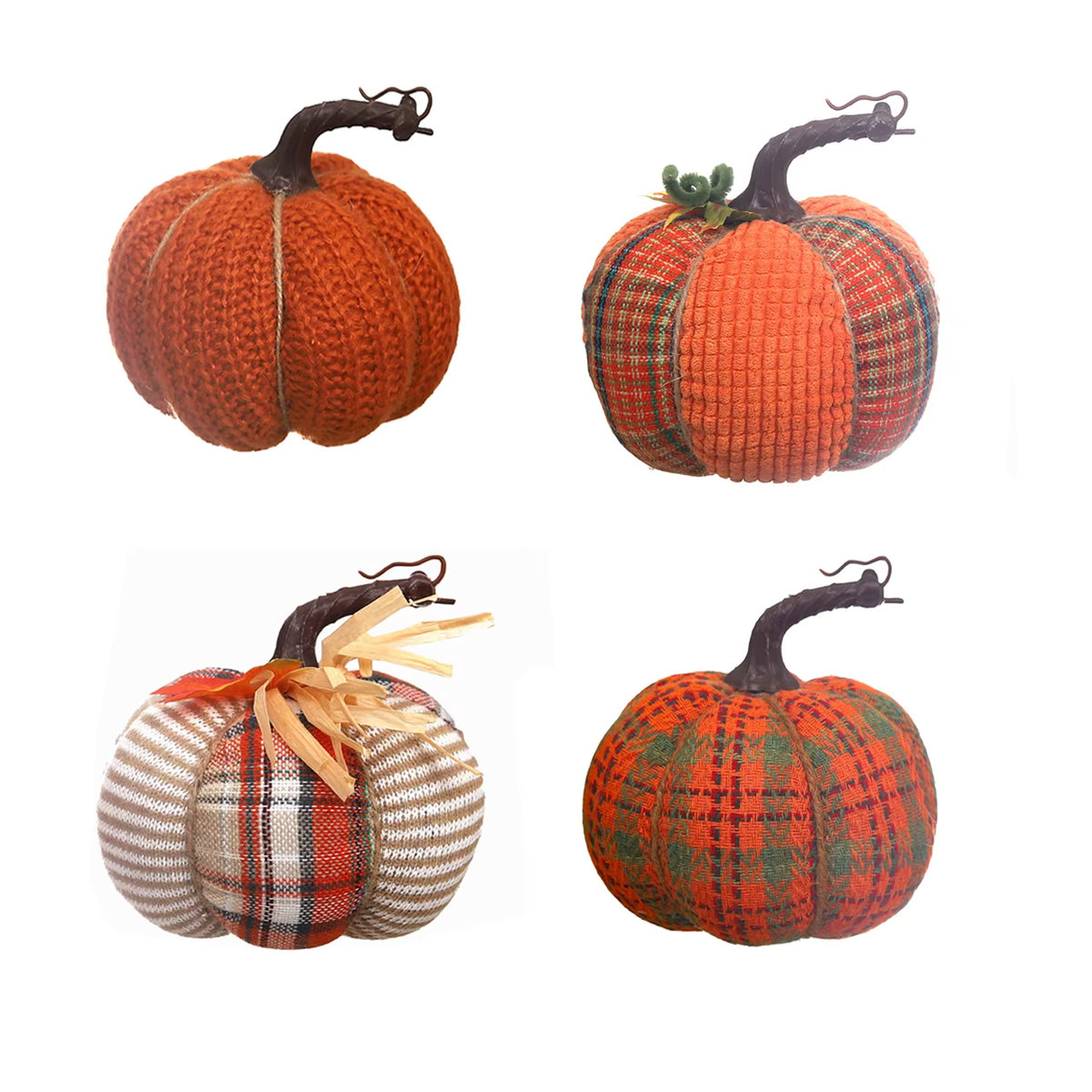 Bunter Stoff-Kürbis als Cartoon-Desktop-Ornament für deine Thanksgiving-Tischdekoration - Bild 3