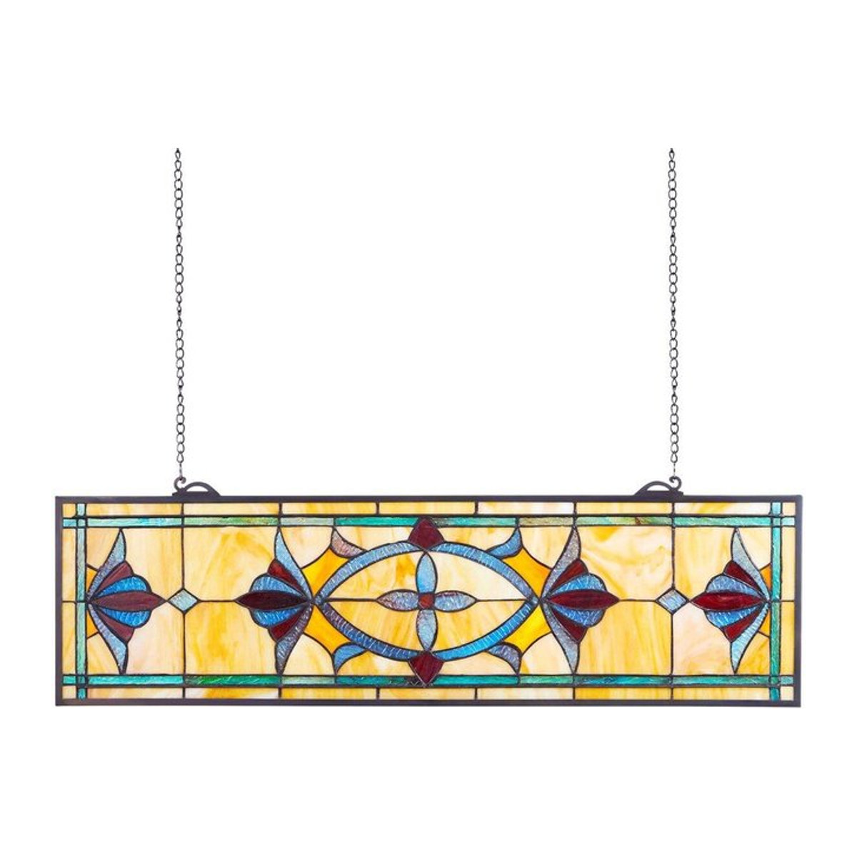 Buntglasfensterpaneel von Buying Solutions, MB im Tiffany-Stil, Multicolor, Rechteck, B/H: 81,3 x 25,0 cm - Bild 1