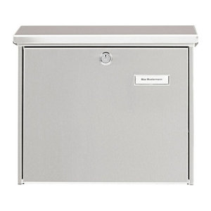Burg Wächter Briefkasten Comfort 4190 3913 NI aus Edelstahl in Silber mit Schlüsselschloss