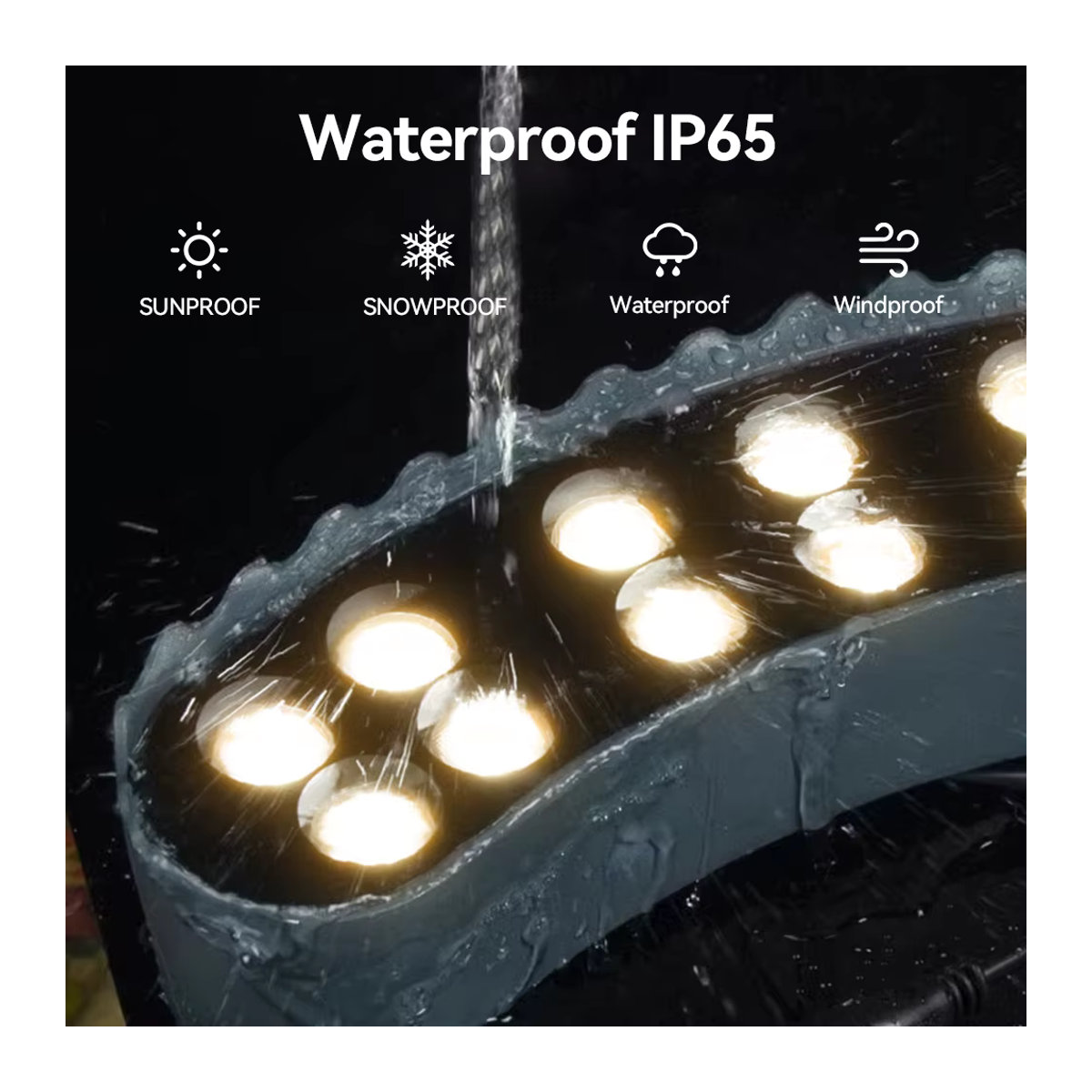 Burhui LED Außenstrahler für Garten und Landschaft mit Nachtprojektion, IP65 Wasserdicht, Aluminium, Warmweiß, Schwarz oder Weiß - Bild 3