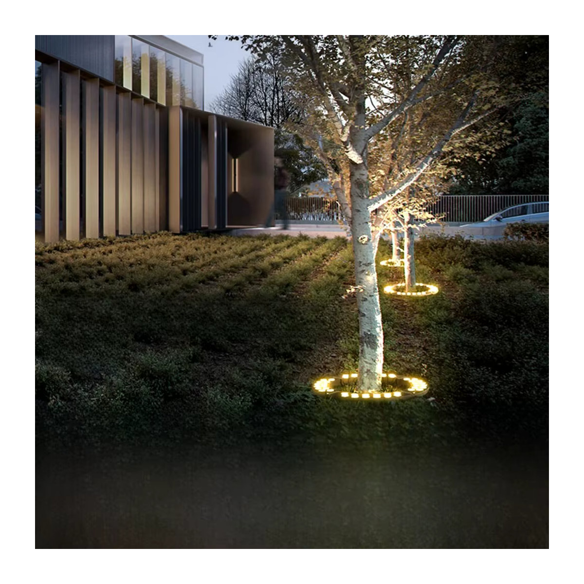 Burhui LED Außenstrahler für Garten und Landschaft mit Nachtprojektion, IP65 Wasserdicht, Aluminium, Warmweiß, Schwarz oder Weiß - Bild 7