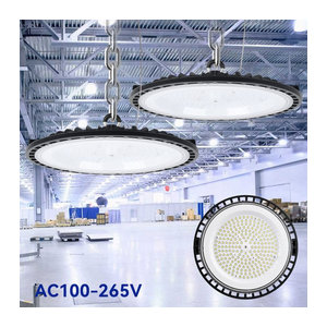 Burhui LED Industriebeleuchtung UFO High Bay Shop Light 200W Schwarz aus Aluminium
