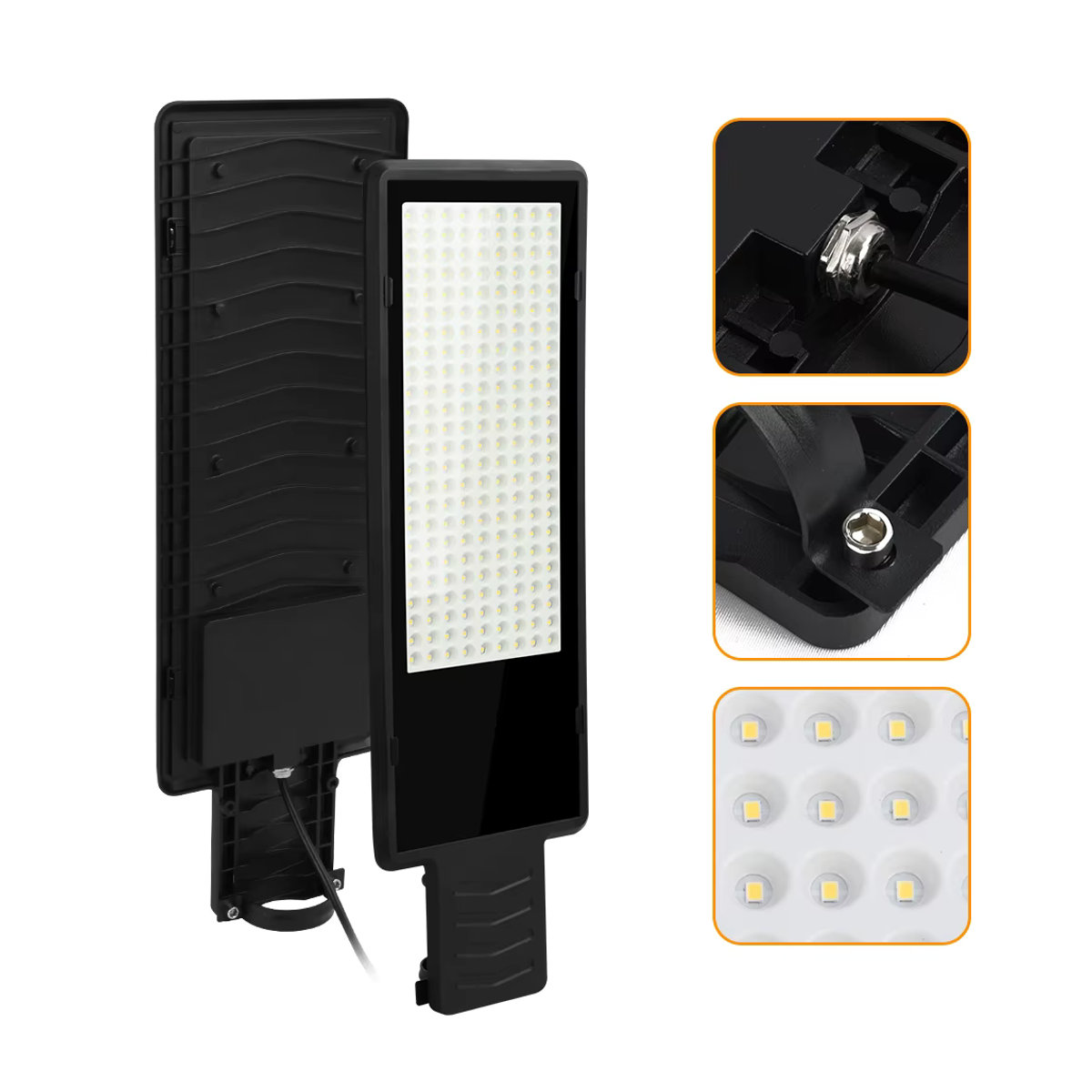 Burhui LED-Straßenlaterne Wandleuchte in Schwarz mit 200 W und 216 integrierten LEDs, IP66 wasserdicht aus Aluminium - Bild 3