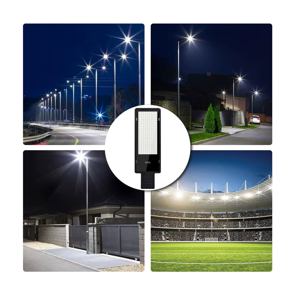 Burhui LED-Straßenlaterne Wandleuchte in Schwarz mit 200 W und 216 integrierten LEDs, IP66 wasserdicht aus Aluminium - Bild 6
