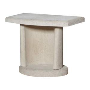 Buschbeck Beistelltisch Georgia aus Beton in Weiß, B/H/T: 70 x 57 x 41 cm