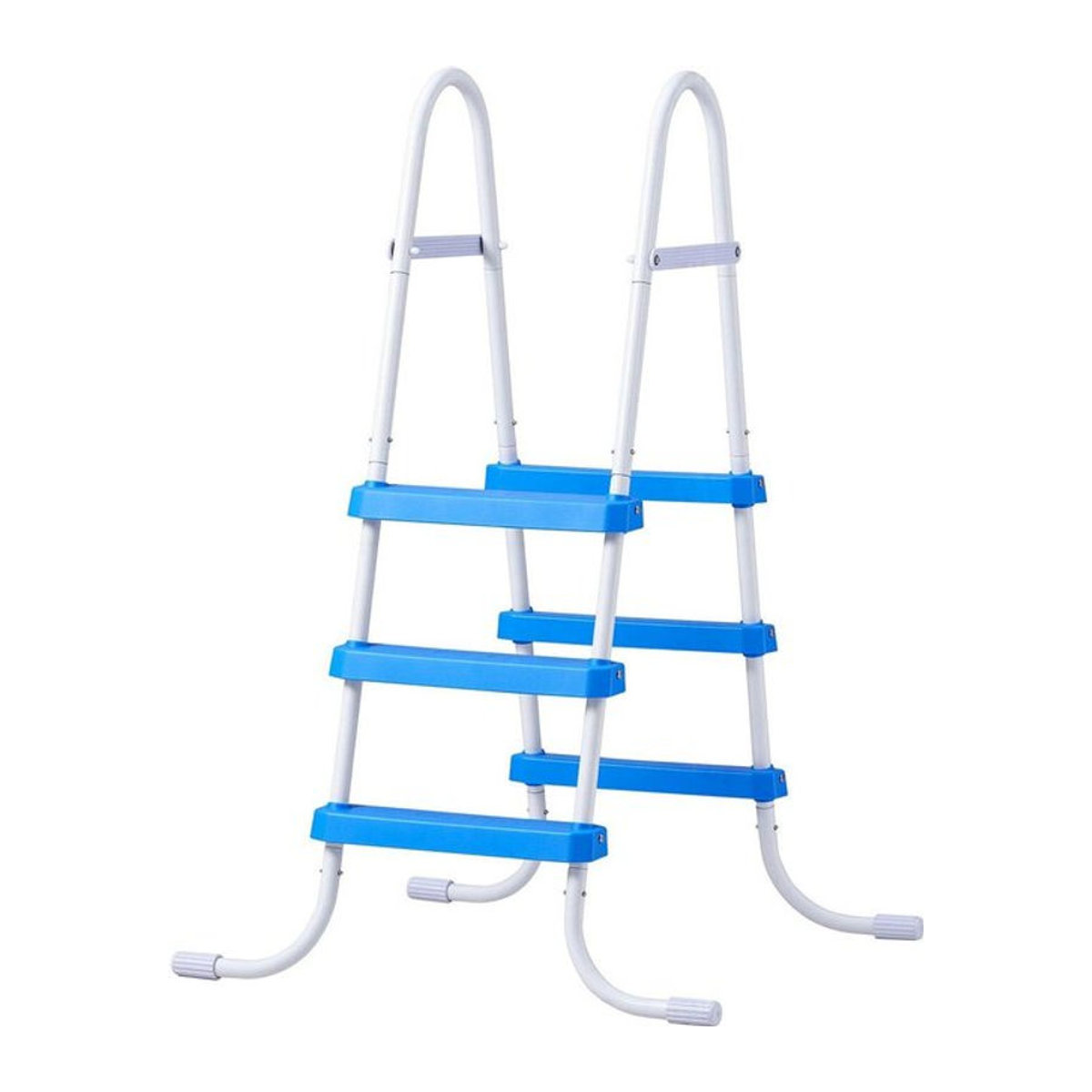 Buying Solutions MB Überflur-Poolleiter aus Stahl mit 3 Stufen für 91,4 cm hohe Wände, Tragfähigkeit 136 kg, rutschfest, in Weiß, Blau oder Schwarz/Weiß - Bild 1