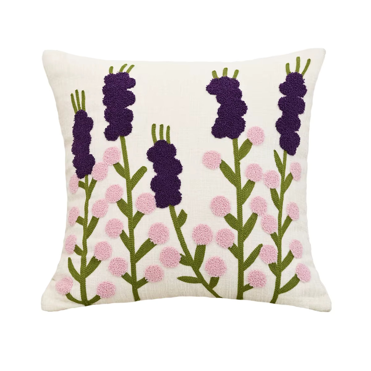 BUYNOW Chenille Kissenbezug mit botanischer Bestickung für Wohnzimmer und Schlafzimmer - Bild 3