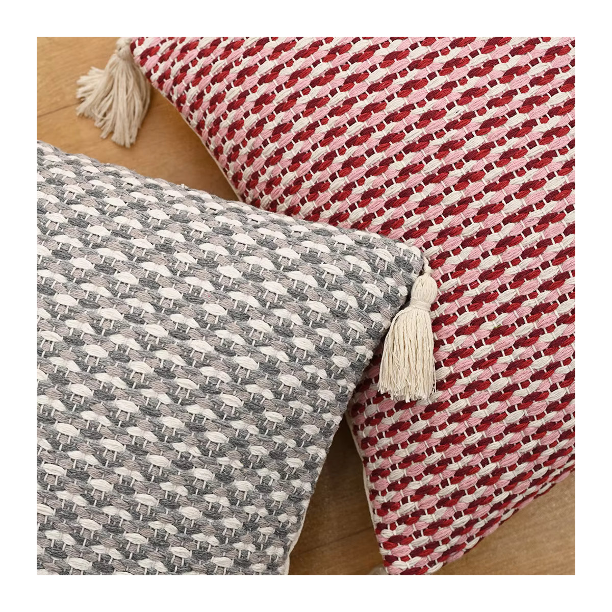 BUYNOW Jacquard-Kissenbezug in Grau im nordischen Stil für dein Wohnzimmer oder dein Zuhause - Bild 2