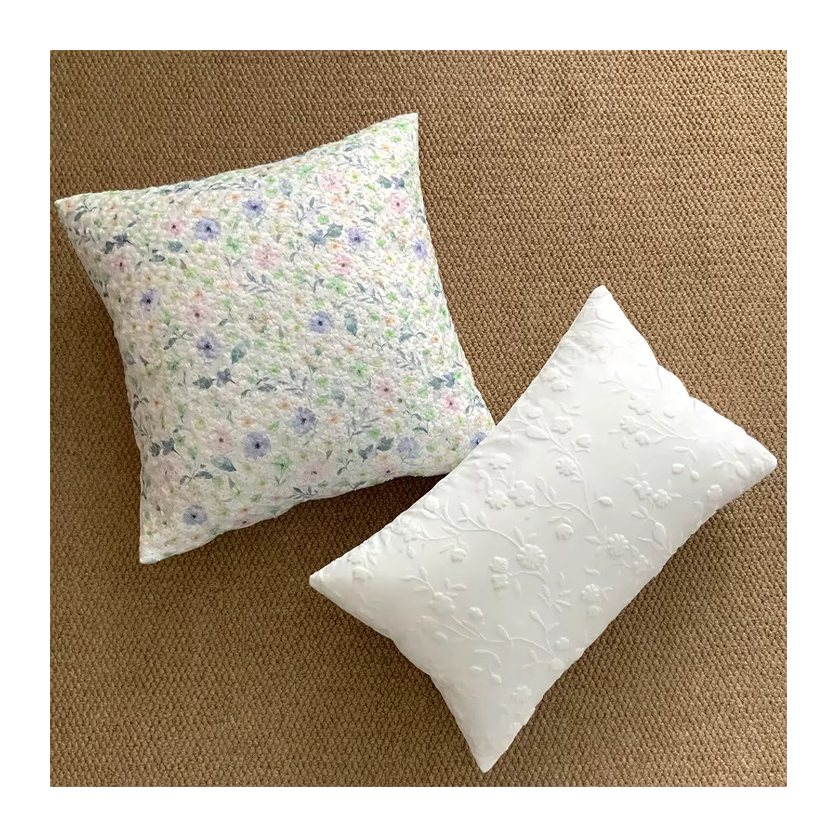 BUYNOW Jacquard Kissenbezug mit floralem Blattmuster in Sattel für Wohnzimmer und Schlafzimmer - Bild 2