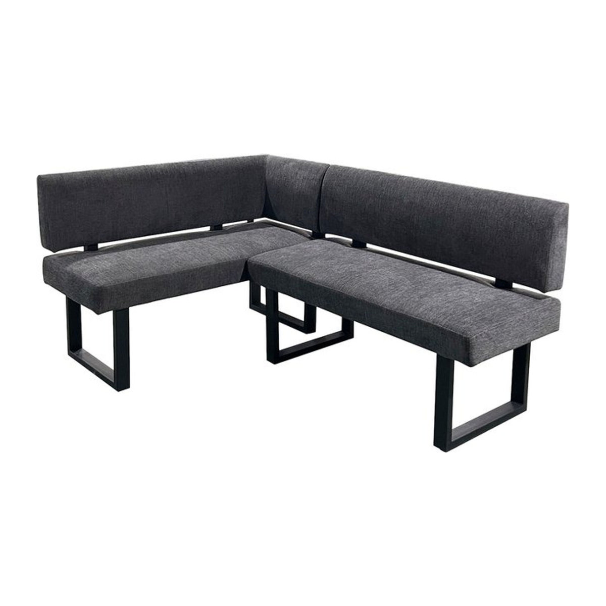 byLIVING Eckbank VANCOUVER Modern in Anthrazit und Schwarz mit Stoffbezug und Metallgestell, Breite: 182 cm - Bild 1