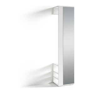 byLIVING Garderobenschrank Ben modern in Weiß mit Spiegel und verstellbaren Regalböden, B/H/T: 40 x 184 x 35 cm