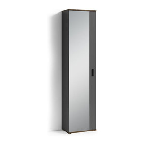 byLIVING Garderobenschrank JAKOB in Braun und Anthrazit mit Spiegeltür und Drehtüren, Breite: 49 cm