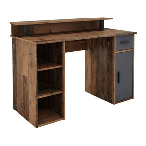 byLIVING Schreibtisch DIEGO in Eiche Old Wood Optik und Anthrazit, Breite: 120 cm, Tiefe: 55 cm, Höhe: 88 cm