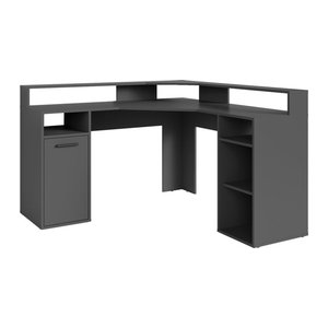 byLIVING Schreibtisch FOX Modern in Anthrazit mit Breite: 139 cm, offenen Fächern, Tür und Ablage
