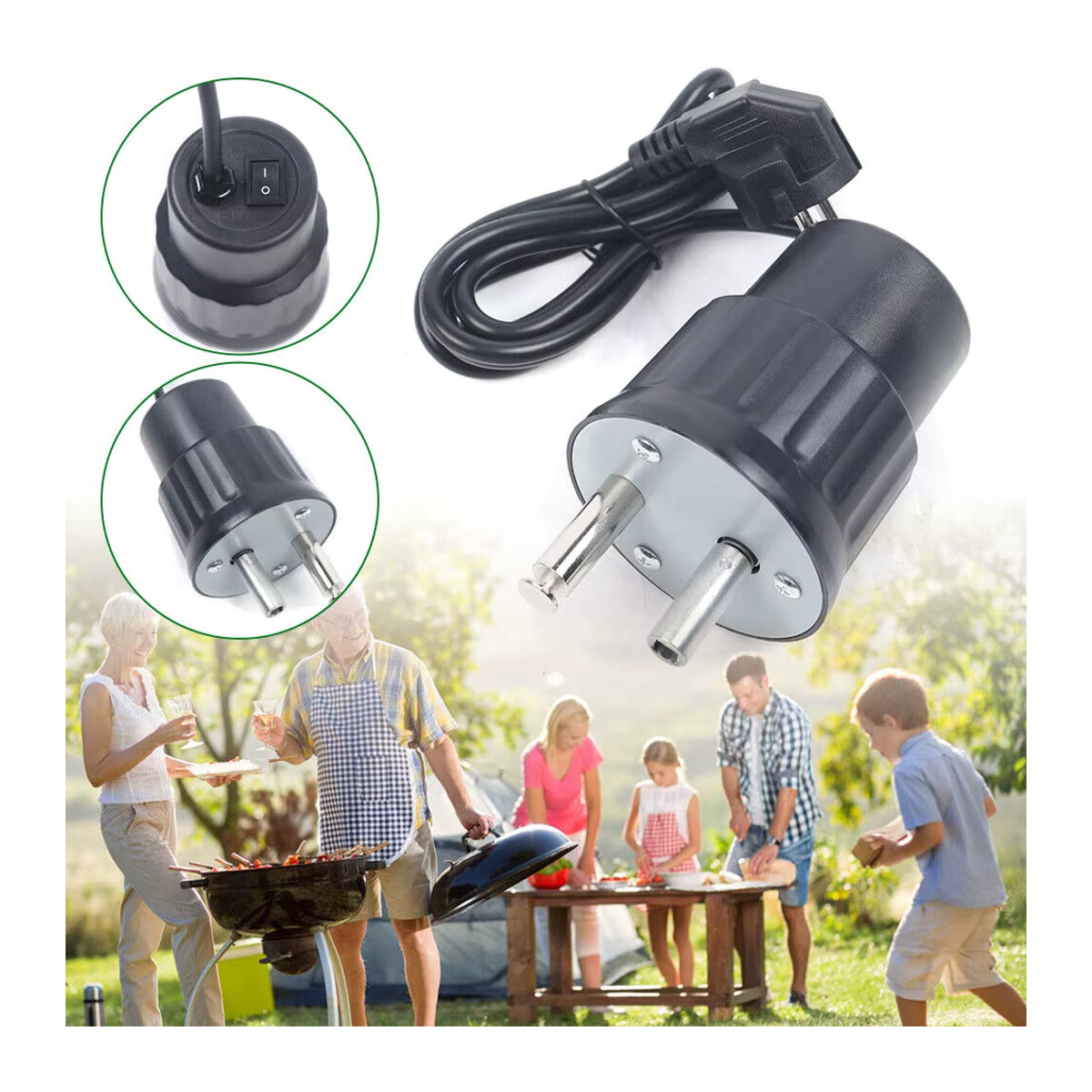 Bymaocar Elektrischer Grillmotor 220V für Barbecue Rotator und Outdoor BBQ Zubehör - Bild 3