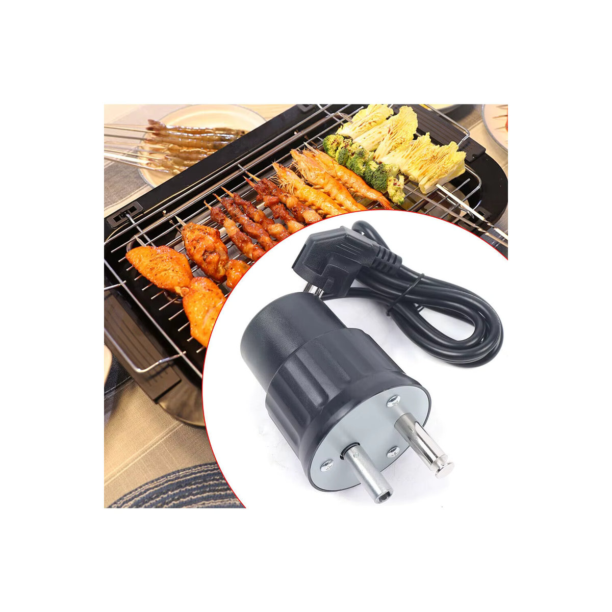 Bymaocar Elektrischer Grillmotor 220V für Barbecue Rotator und Outdoor BBQ Zubehör - Bild 5