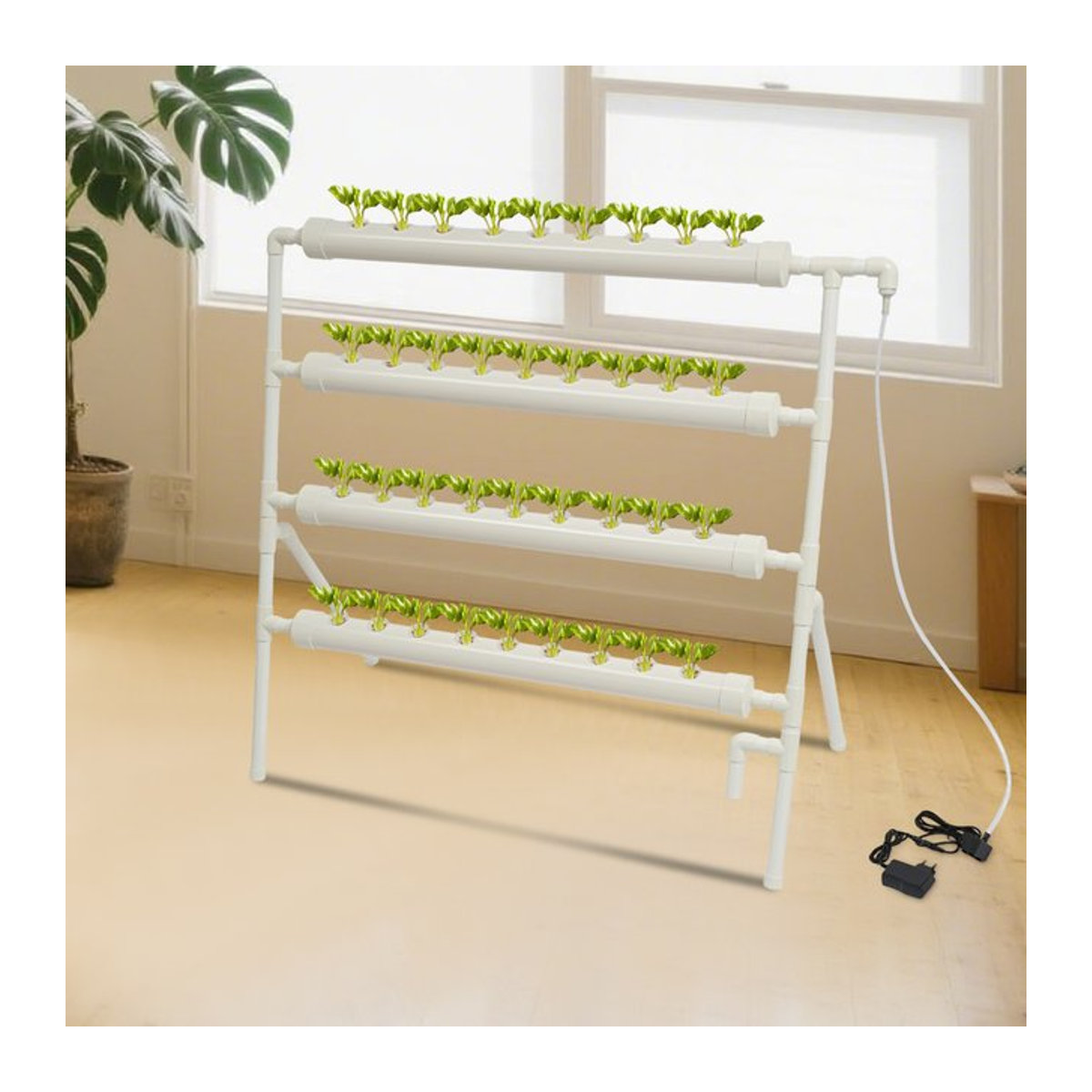 Bymaocar Hydroponic Grow Kit mit 36 Löchern und 4 Röhren, Erdloses Pflanzenanbausystem im Deep Water Culture Verfahren inklusive Pumpe - Bild 1
