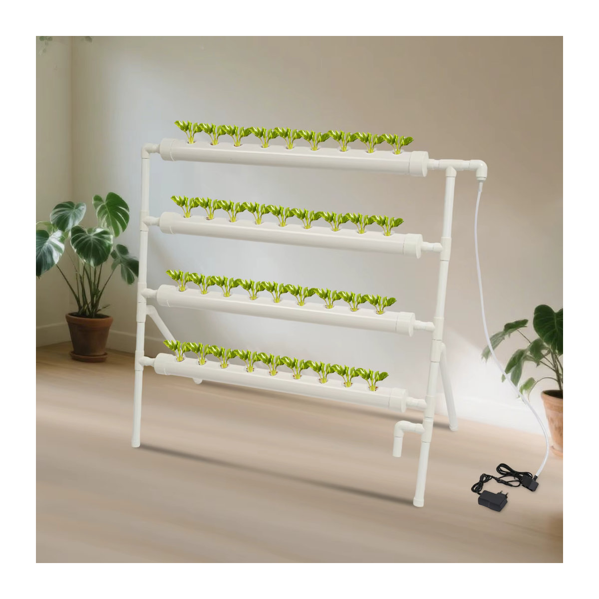 Bymaocar Hydroponic Grow Kit mit 36 Löchern und 4 Röhren, Erdloses Pflanzenanbausystem im Deep Water Culture Verfahren inklusive Pumpe - Bild 3