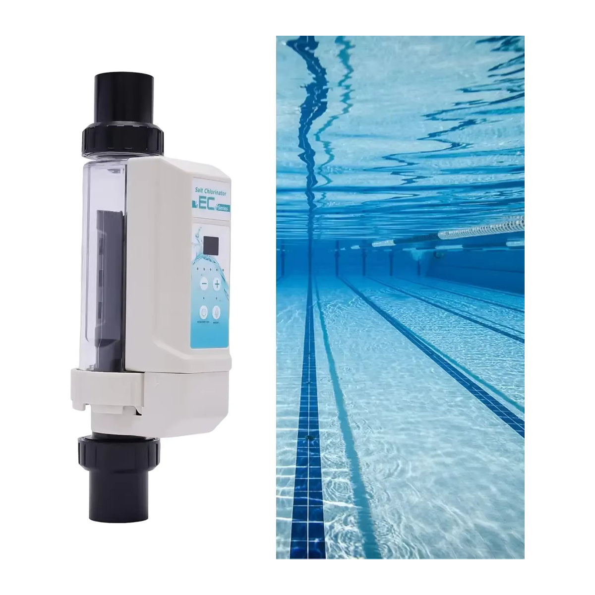 BYMAOCAR Salzwasser-Chlorator mit 8 g/h Leistung, Salzsystem zur Salzelektrolyse und selbstreinigender Sole für die Pool-Chlor-Sterilisation - Bild 2