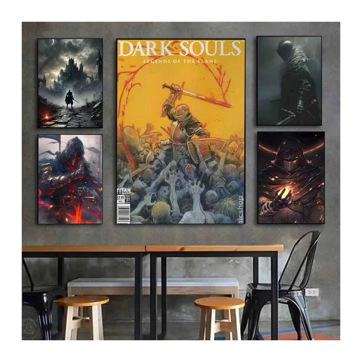 C-Classic Games Dark Souls 3 Chevalier Leinwandgemälde Multicolor, Höhe: 20 cm, Breite: 15 cm - Bild 3