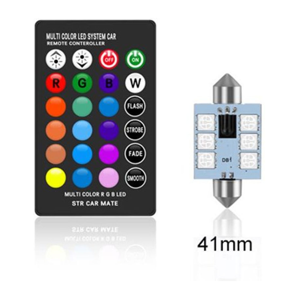 C5W RGB LED Auto Innenbeleuchtung mit Fernbedienung Mehrfarbige Dome Licht Leselampe 12V - Bild 1