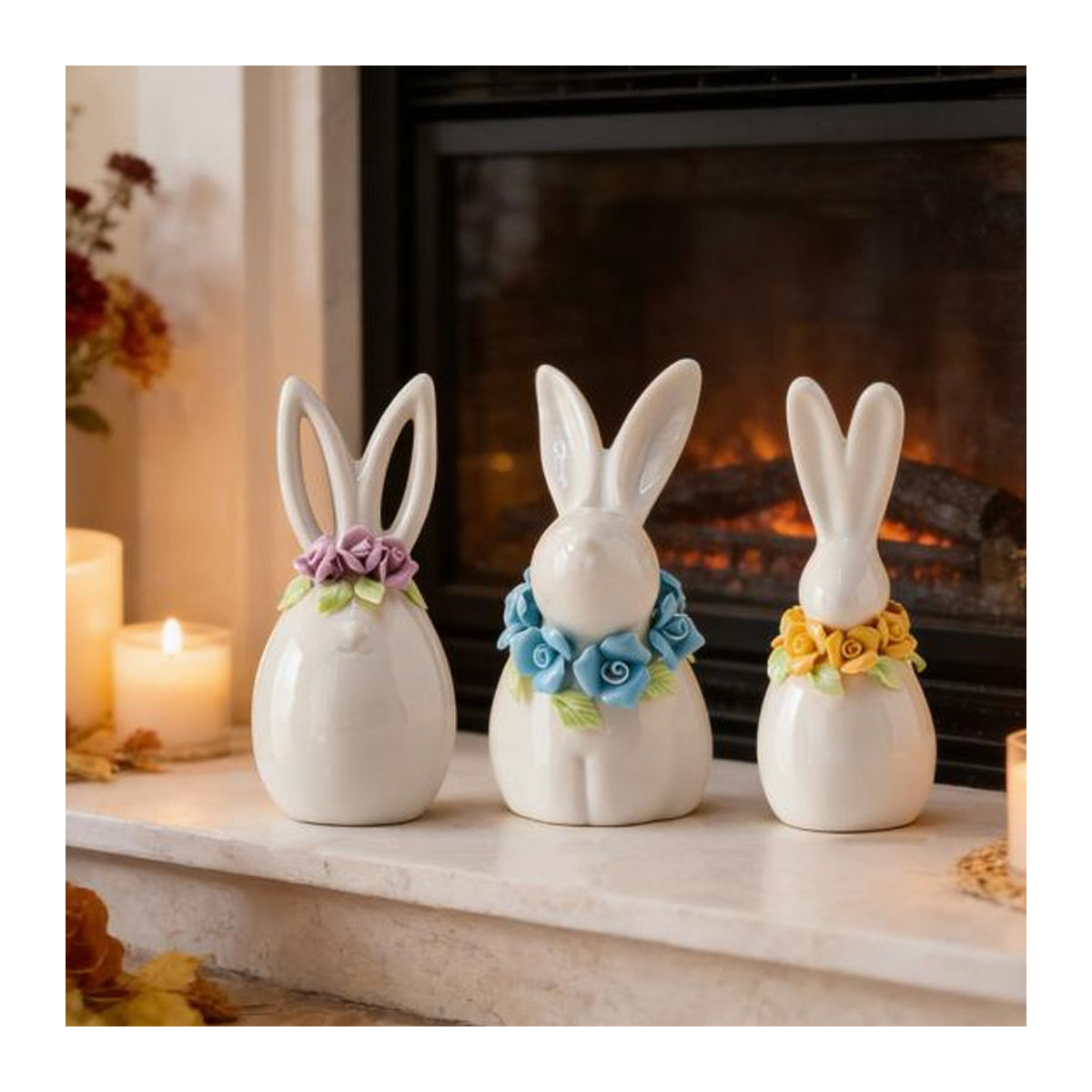 Caihezhi Oster-Keramik-Hase in Weiß als minimalistische Blumenvase und dekorative Osterfigur für Frühling und Hausdekoration - Bild 2