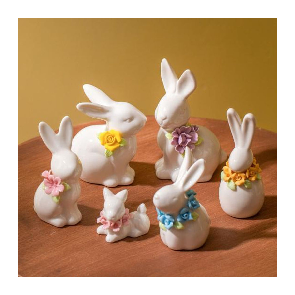 Caihezhi Oster-Keramik-Hase in Weiß als minimalistische Blumenvase und dekorative Osterfigur für Frühling und Hausdekoration - Bild 3