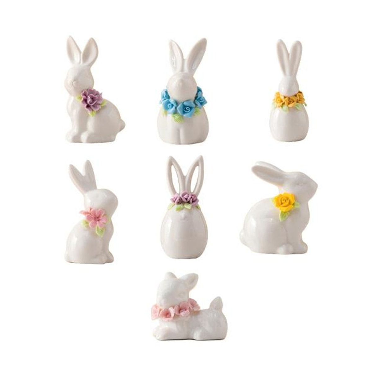 Caihezhi Oster-Keramik-Hase in Weiß als minimalistische Blumenvase und dekorative Osterfigur für Frühling und Hausdekoration - Bild 4