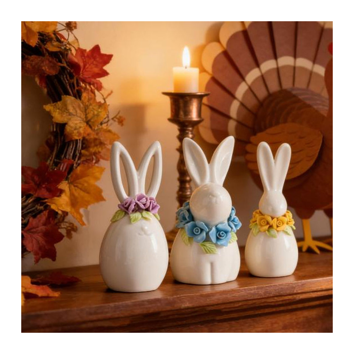 Caihezhi Oster-Keramik-Hase in Weiß als minimalistische Blumenvase und dekorative Osterfigur für Frühling und Hausdekoration - Bild 5
