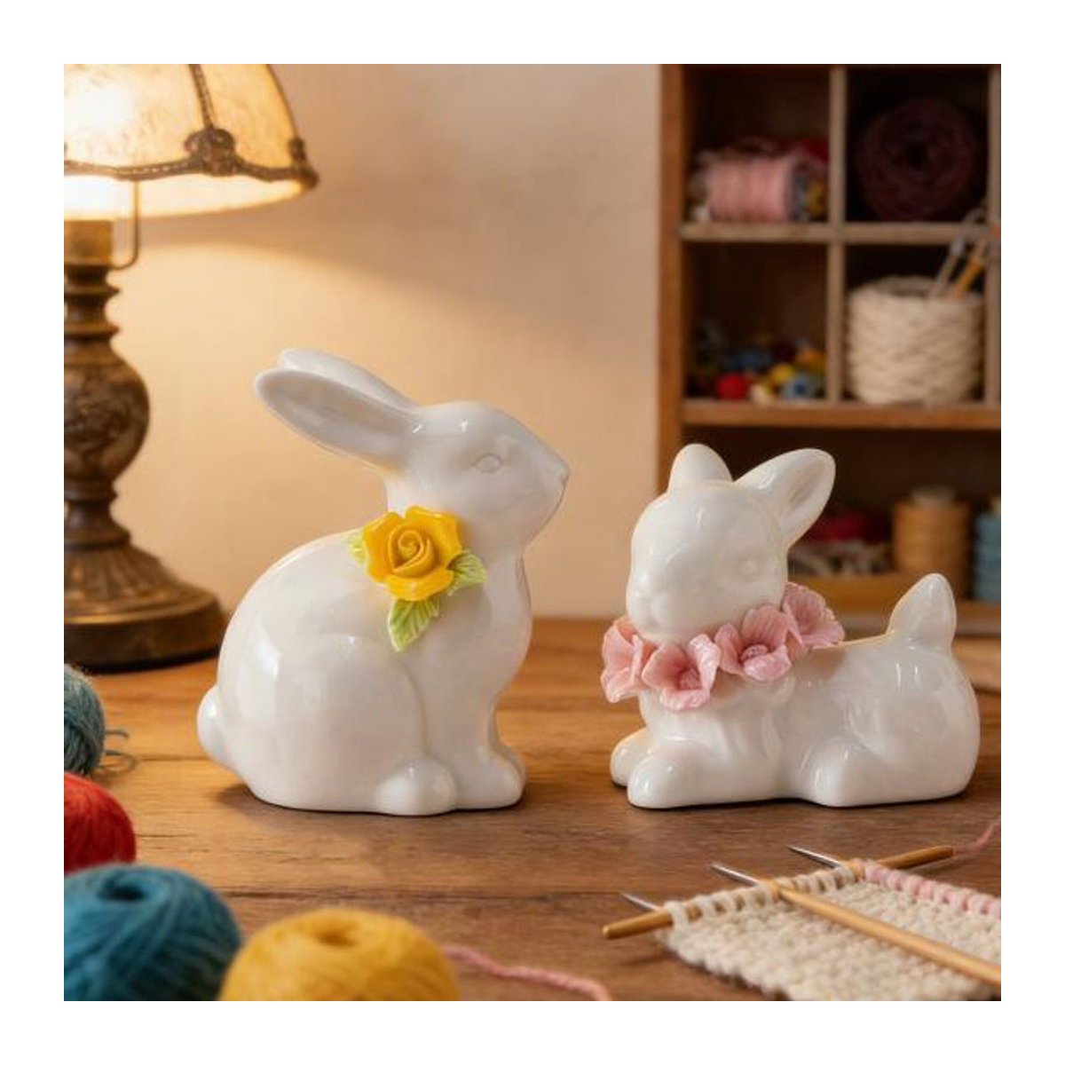 Caihezhi Oster-Keramik-Hase in Weiß als minimalistische Blumenvase und dekorative Osterfigur für Frühling und Hausdekoration - Bild 8