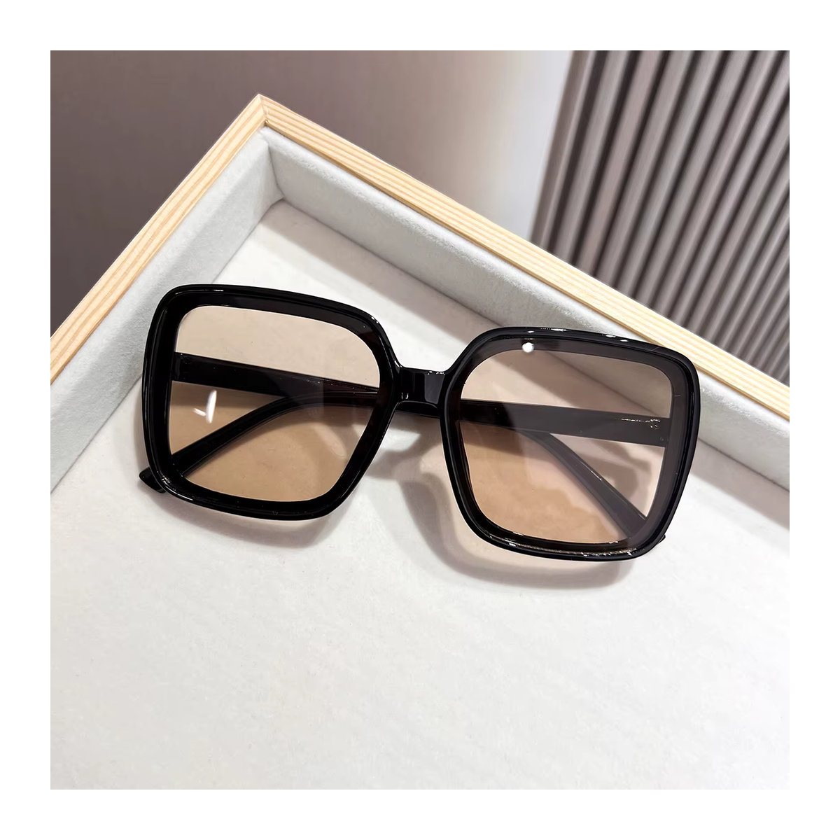 CAIPAI Brille mit quadratischem Rahmen in Schwarz und Smoked-Optik für Damen und Herren - Bild 2