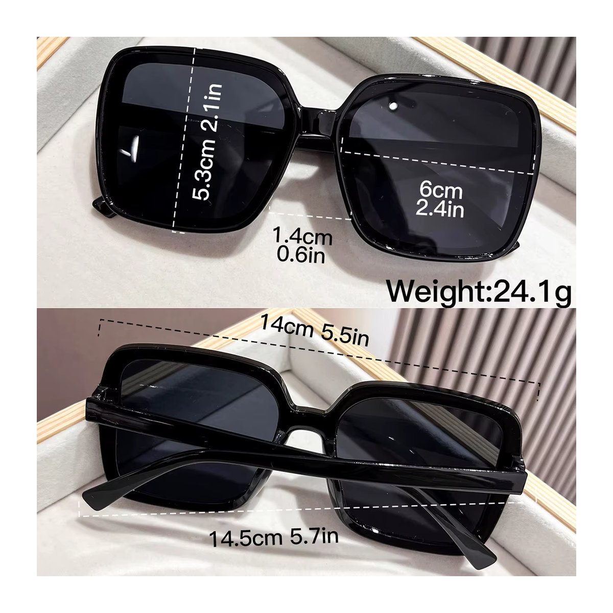 CAIPAI Brille mit quadratischem Rahmen in Schwarz und Smoked-Optik für Damen und Herren - Bild 4