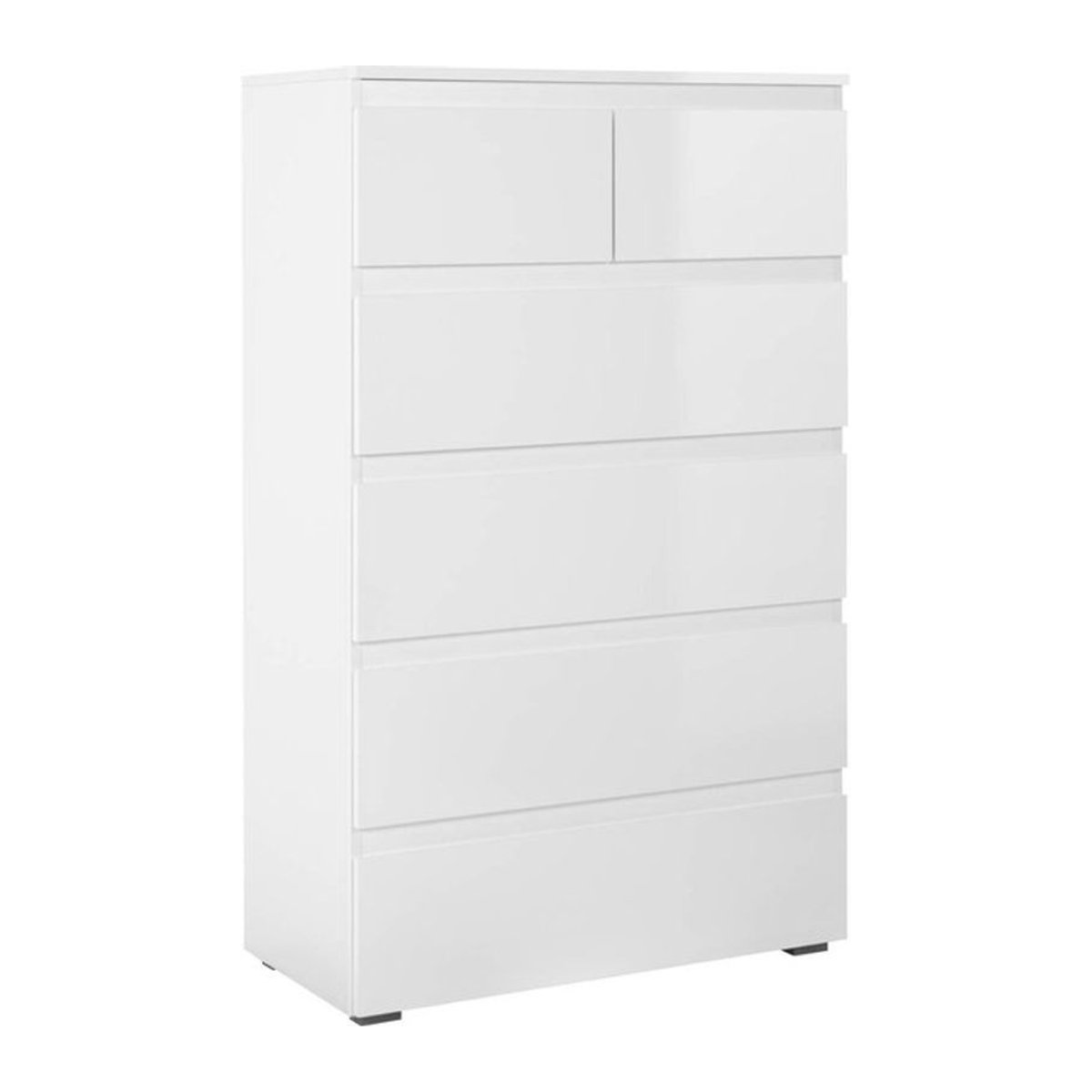 CALICOSY Moderne Schubkastenkommode mit 6 Schubladen in Weiß B/H/T: 80 x 132 x 40 cm - Bild 1