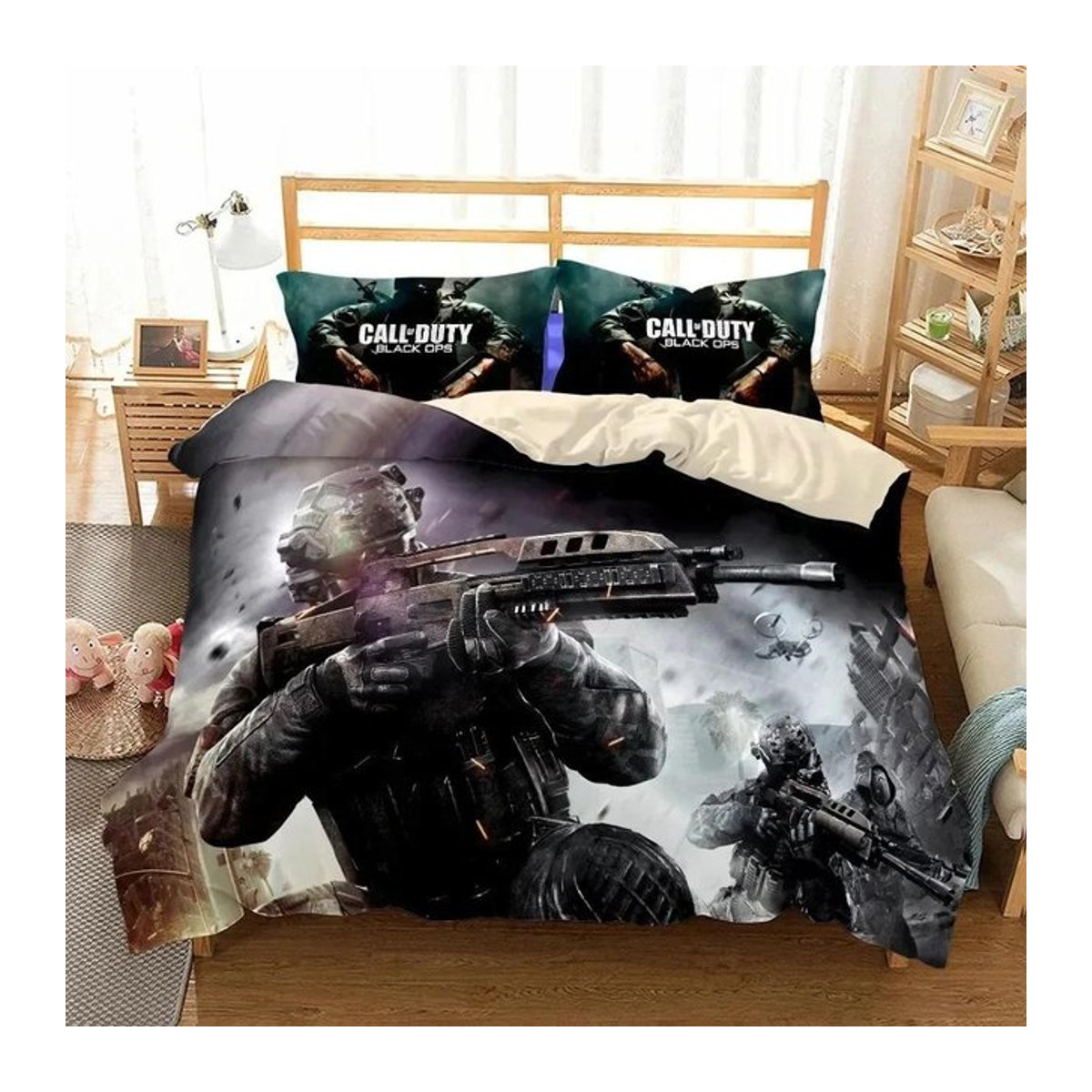 Call of Duty 3D-Druck Bettwäscheset für Einzelbetten, 3-teiliges Schlafzimmer-Set, B/H: 135 x 200 cm - Bild 1