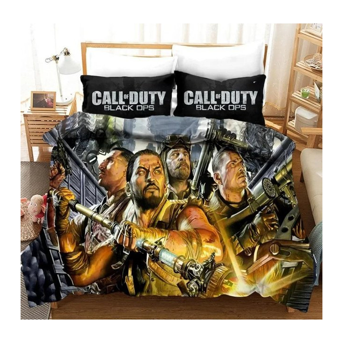 Call Of Duty 3D-gedruckte Bettwäsche mit doppelseitigem Bettbezug und Kissenbezug, Single, B x H: 135 x 200 cm - Bild 1