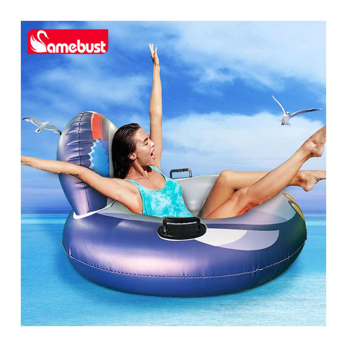 Camebust Aufblasbare Eule Schwimmmatratze aus PVC für Pool und Schwimmbad - Bild 1