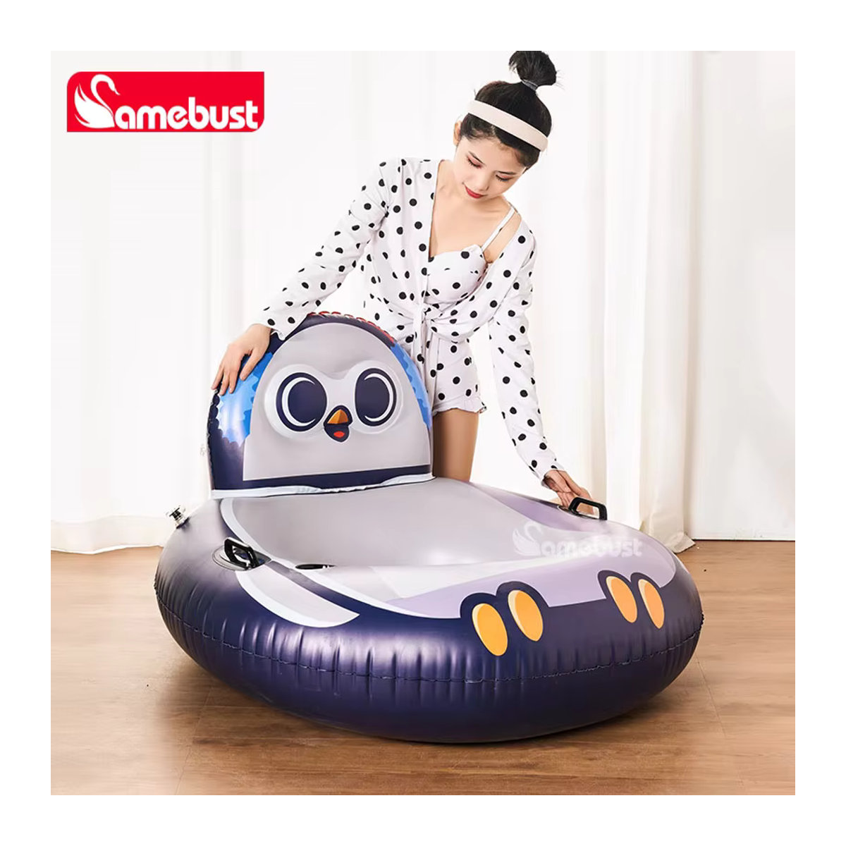 Camebust Aufblasbare Eule Schwimmmatratze aus PVC für Pool und Schwimmbad - Bild 4