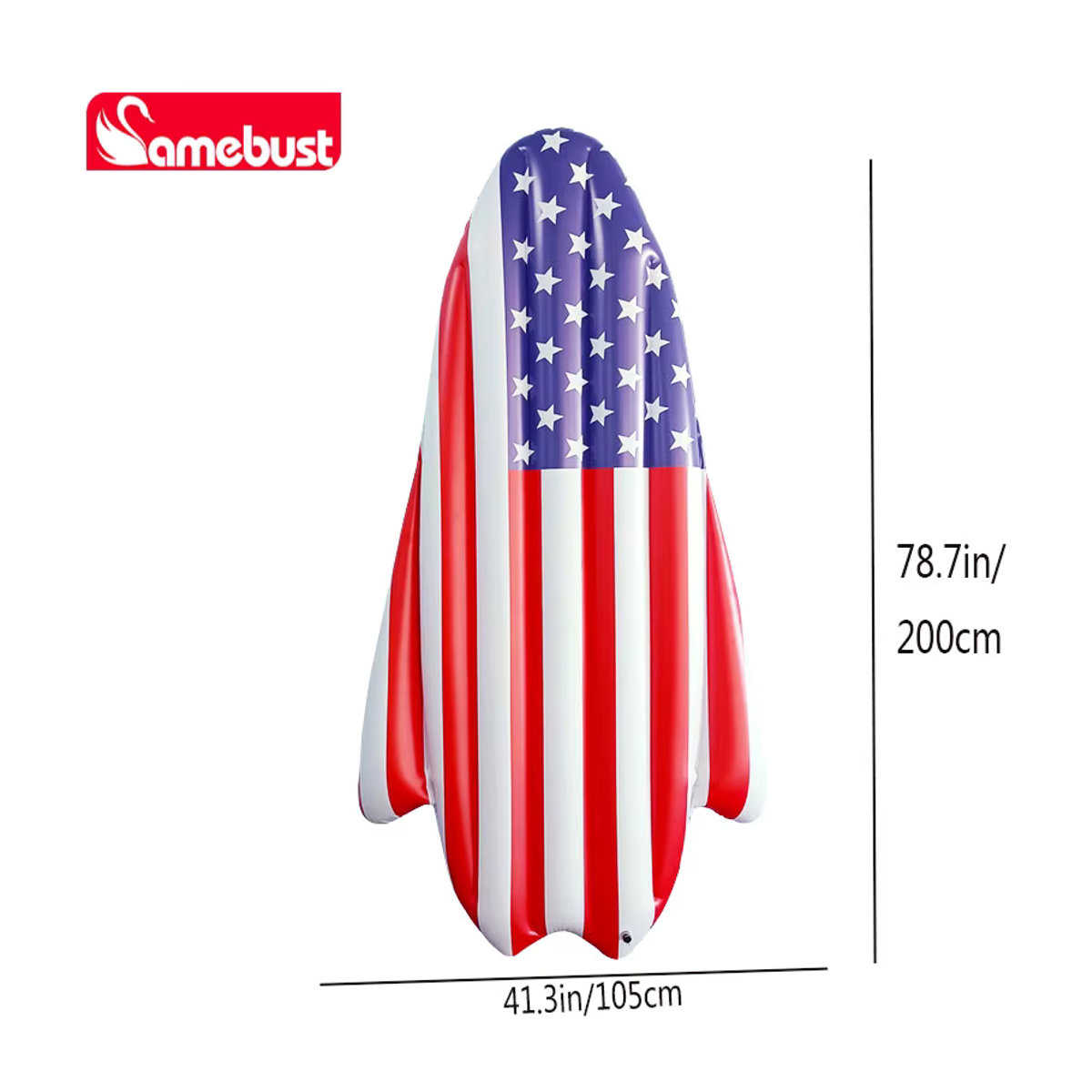 Camebust Aufblasbare USA-Flagge Poolmatte aus PVC als Schwimmende Lounge-Luftmatte für den Schwimmbad und Pool - Bild 5