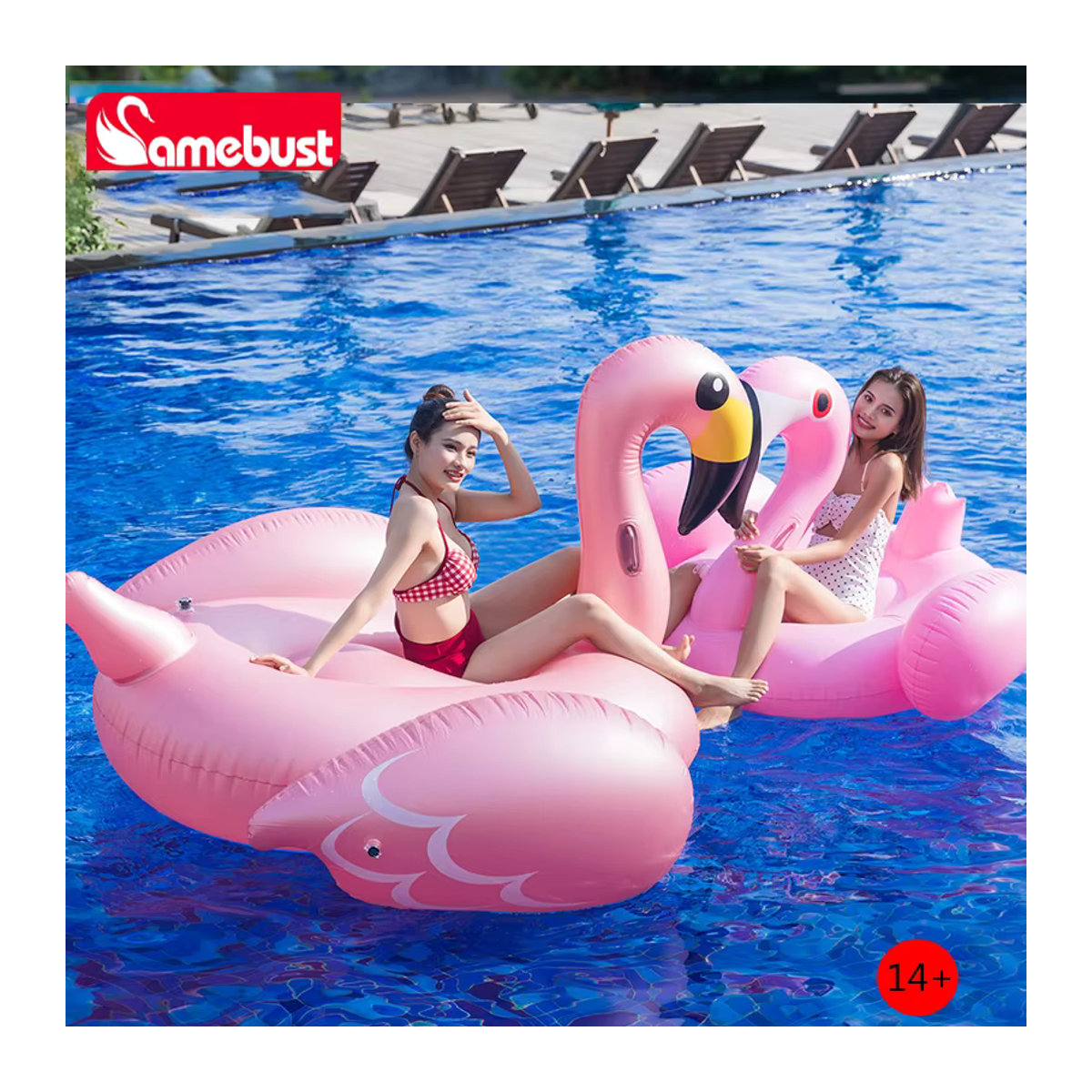 Camebust Aufblasbarer Flamingo Schwimmkörper als Schwimmbad Rider für deine Party-Dekoration - Bild 3