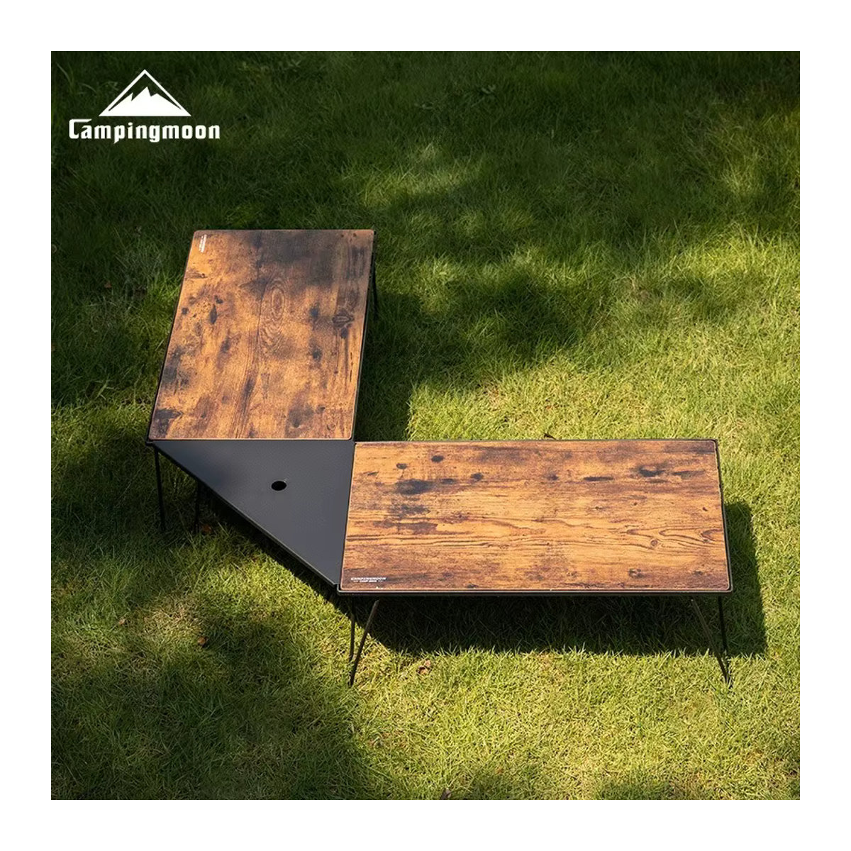 CAMPINGMOON T-2356BK Light Mesh Table Klapptisch Erweiterungspanel aus Aluminiumlegierung in Schwarz - Bild 2