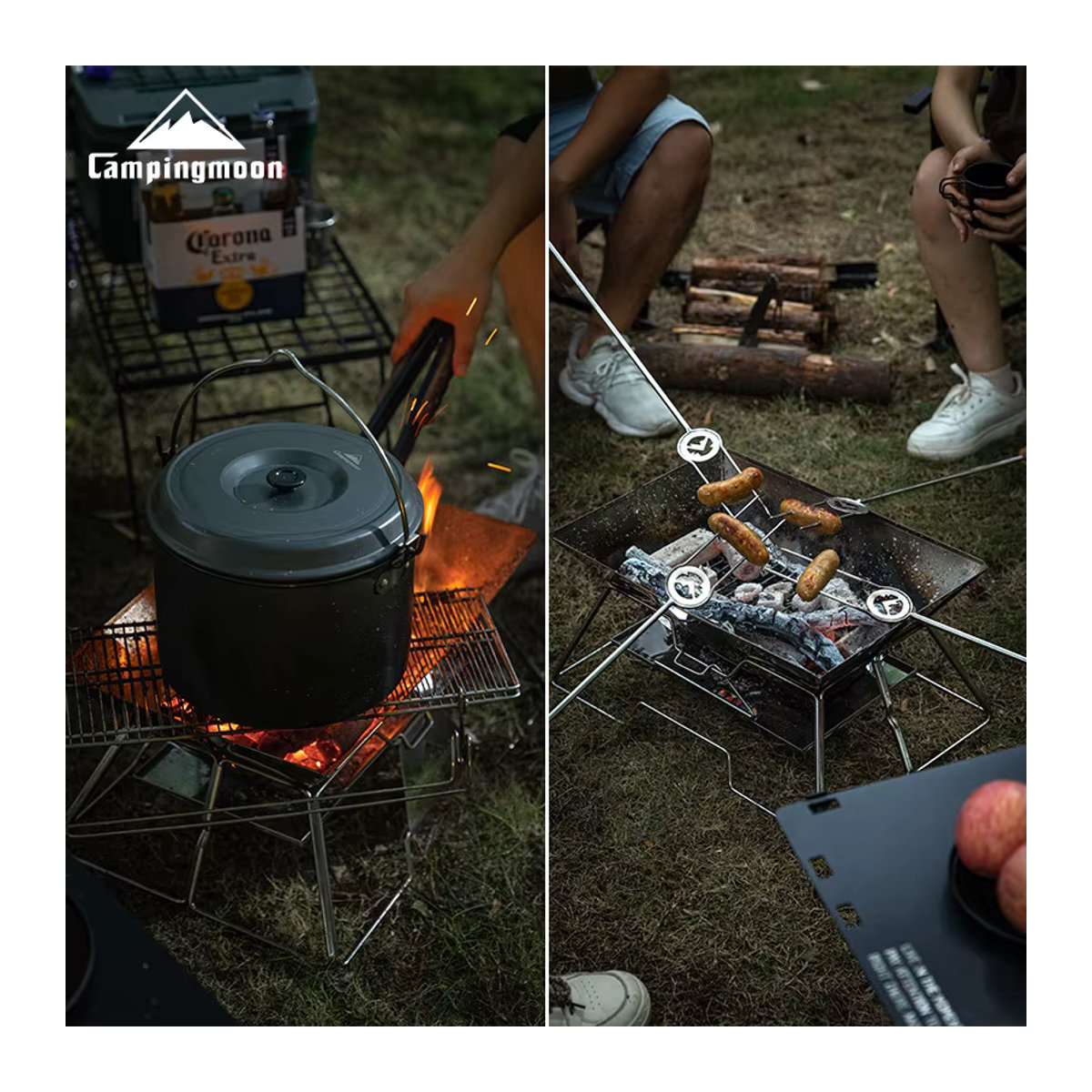 CAMPINGMOON Tragbarer Campinggrill aus Edelstahl, zusammenklappbarer Grillofen für Picknick und Outdoor - Bild 2