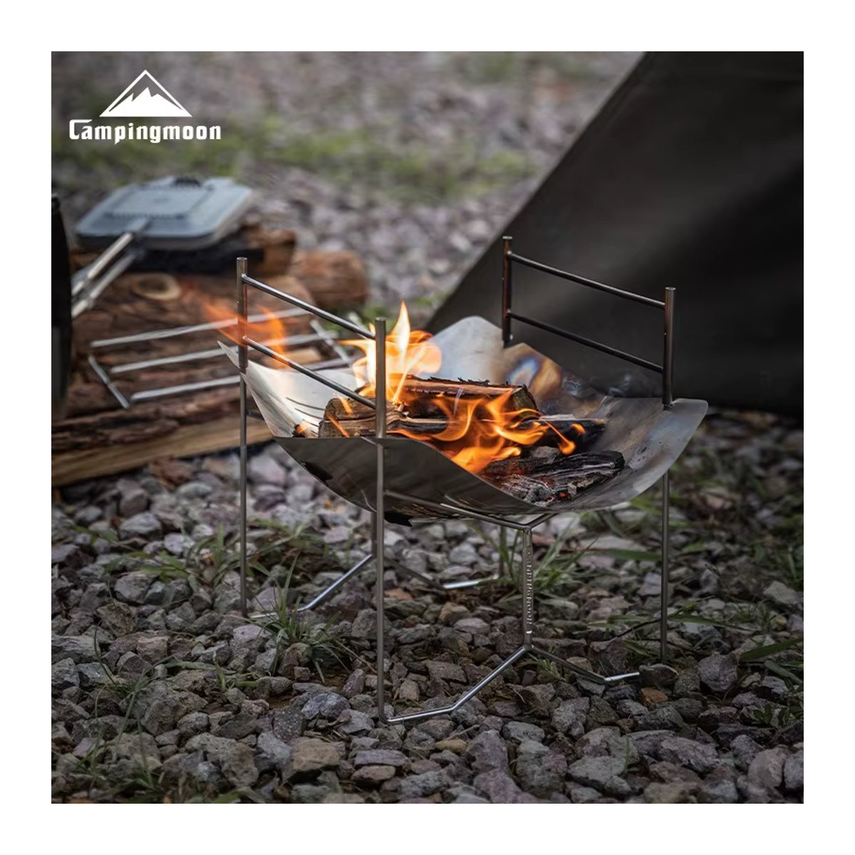 Campingmoon Tragbarer Klappgrill aus Edelstahl für Outdoor und Camping - Bild 2