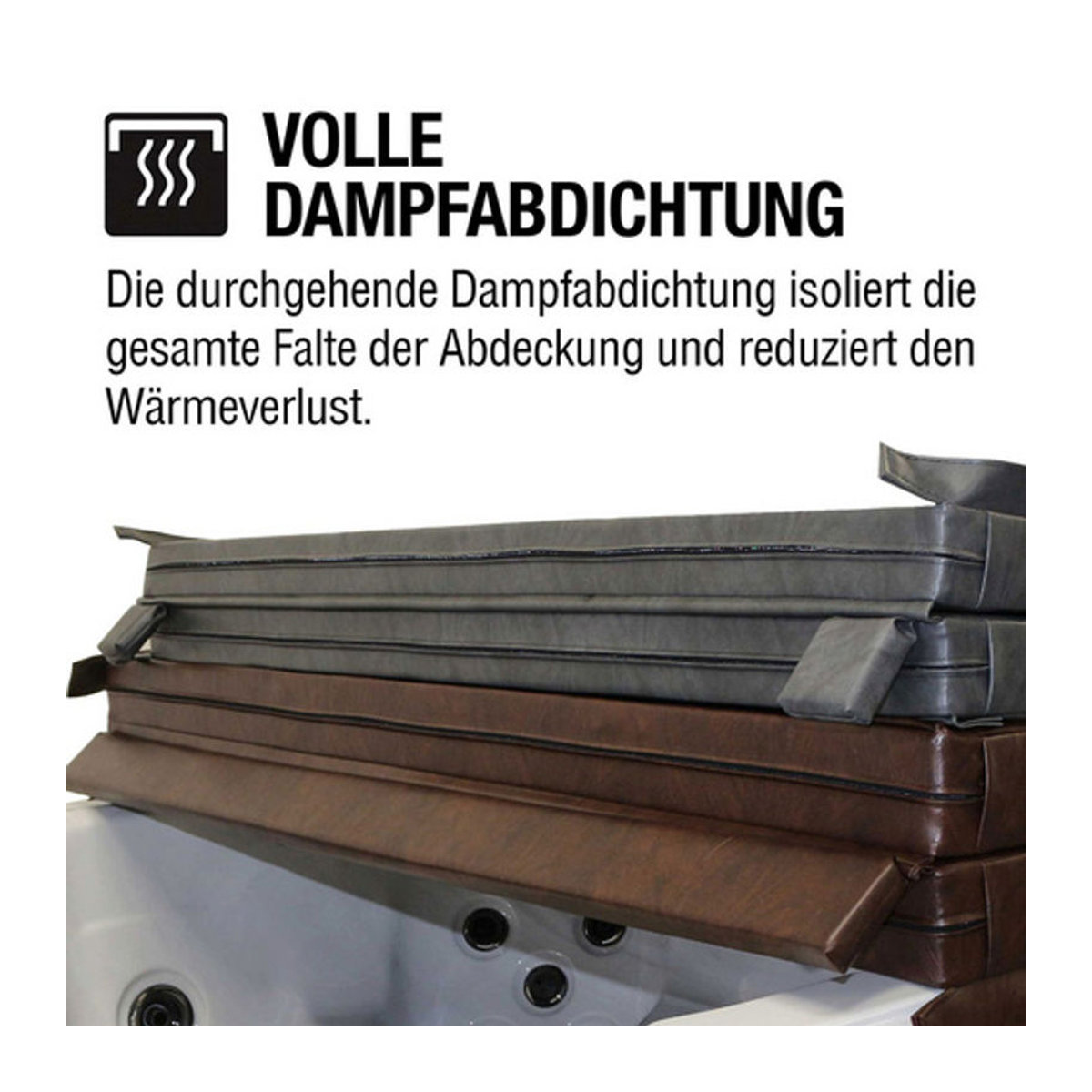 Canadian Spa Whirlpoolabdeckung aus braunem Kunstleder für 6 m Swim Spa, UV-beständig, B: 5940 cm, T: 2280 cm - Bild 1