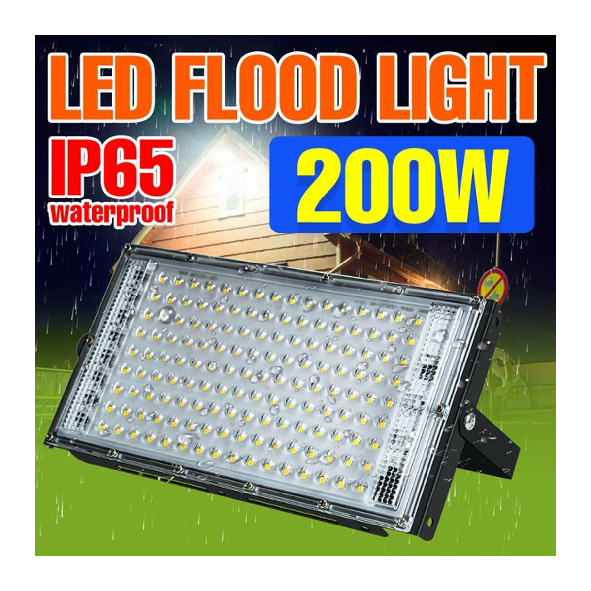 CanLing LED Außenstrahler 200W IP65 Wasserdicht Schwarz - Bild 1