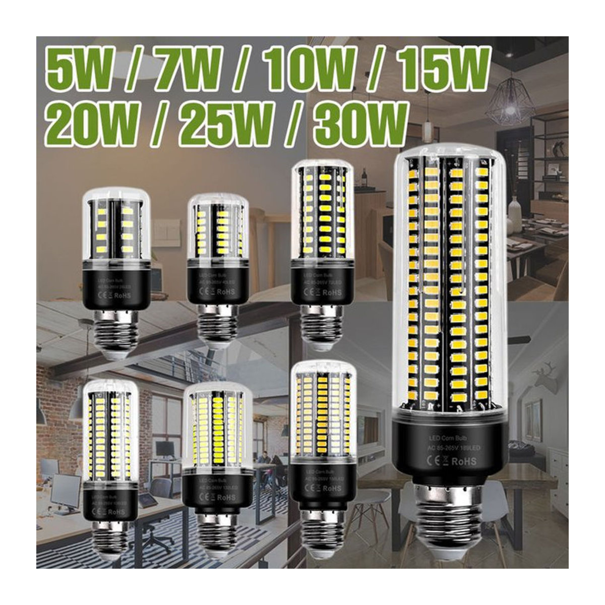 CanLing LED Leuchtmittel 30W E27/E26/E14/B22 Kaltweiß - Bild 1