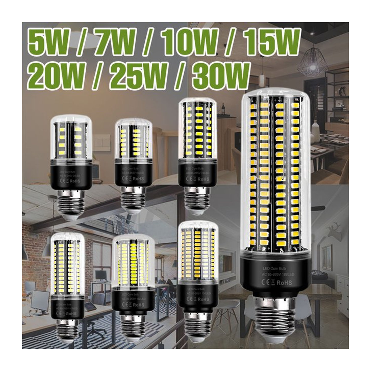 CanLing LED Leuchtmittel 30W E27/E26/E14/B22 Kaltweiß - Bild 1