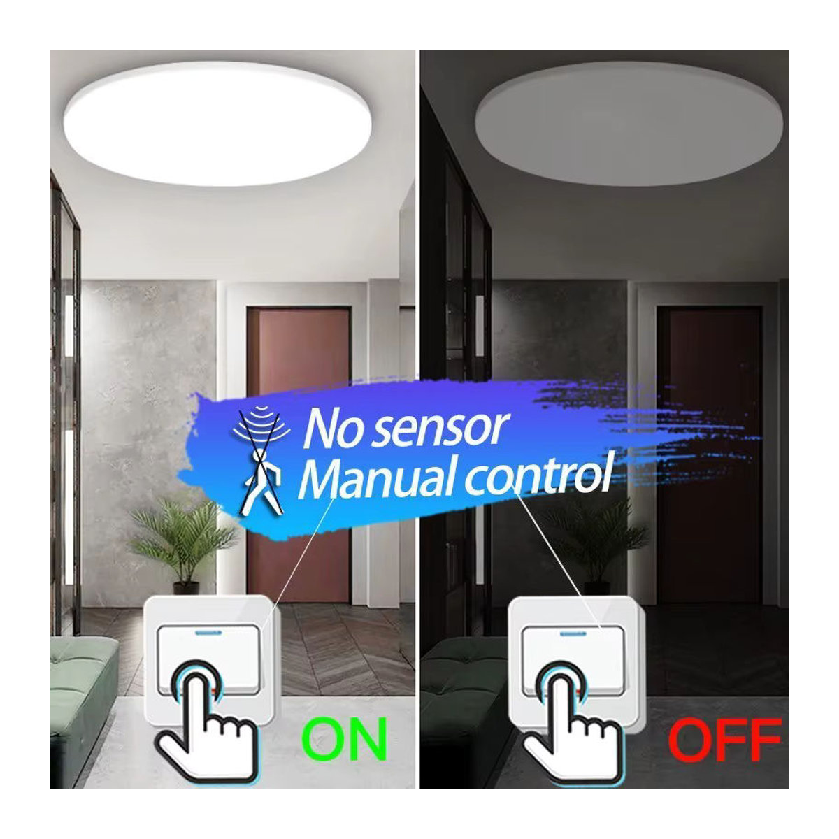 CANMEIJIA LED Bewegungsmelder Deckenleuchte in Weiß mit PIR-Sensor für Flur, Treppe und Korridor - Bild 1